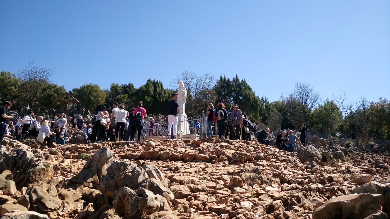 Pilgrims on Apparition Hill, Medjugorje