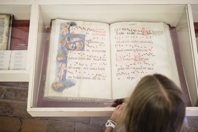 An illuminated choir book in the monastery