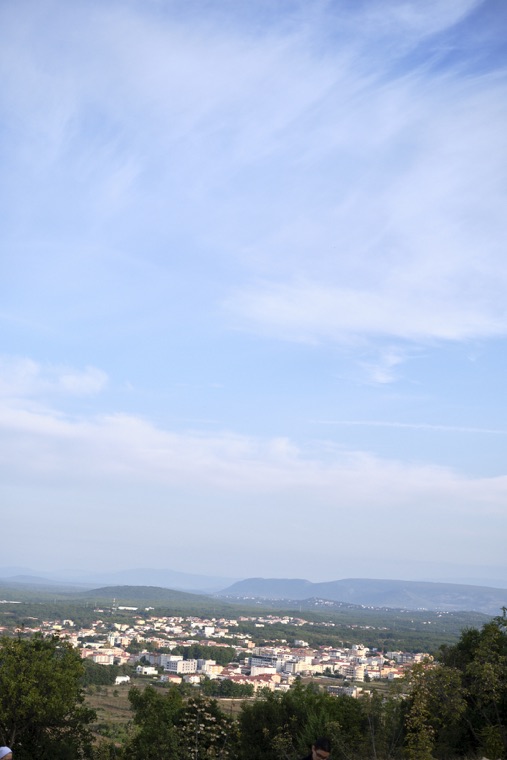 The sky over the valley and village of Medjugorje