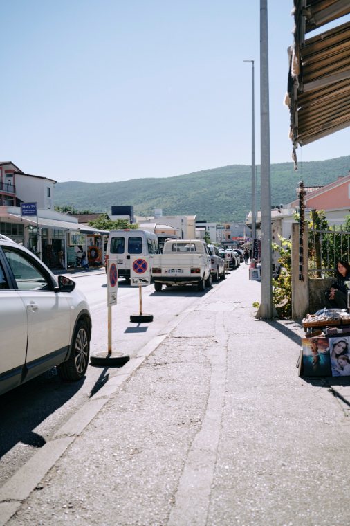 A sunny street in the village