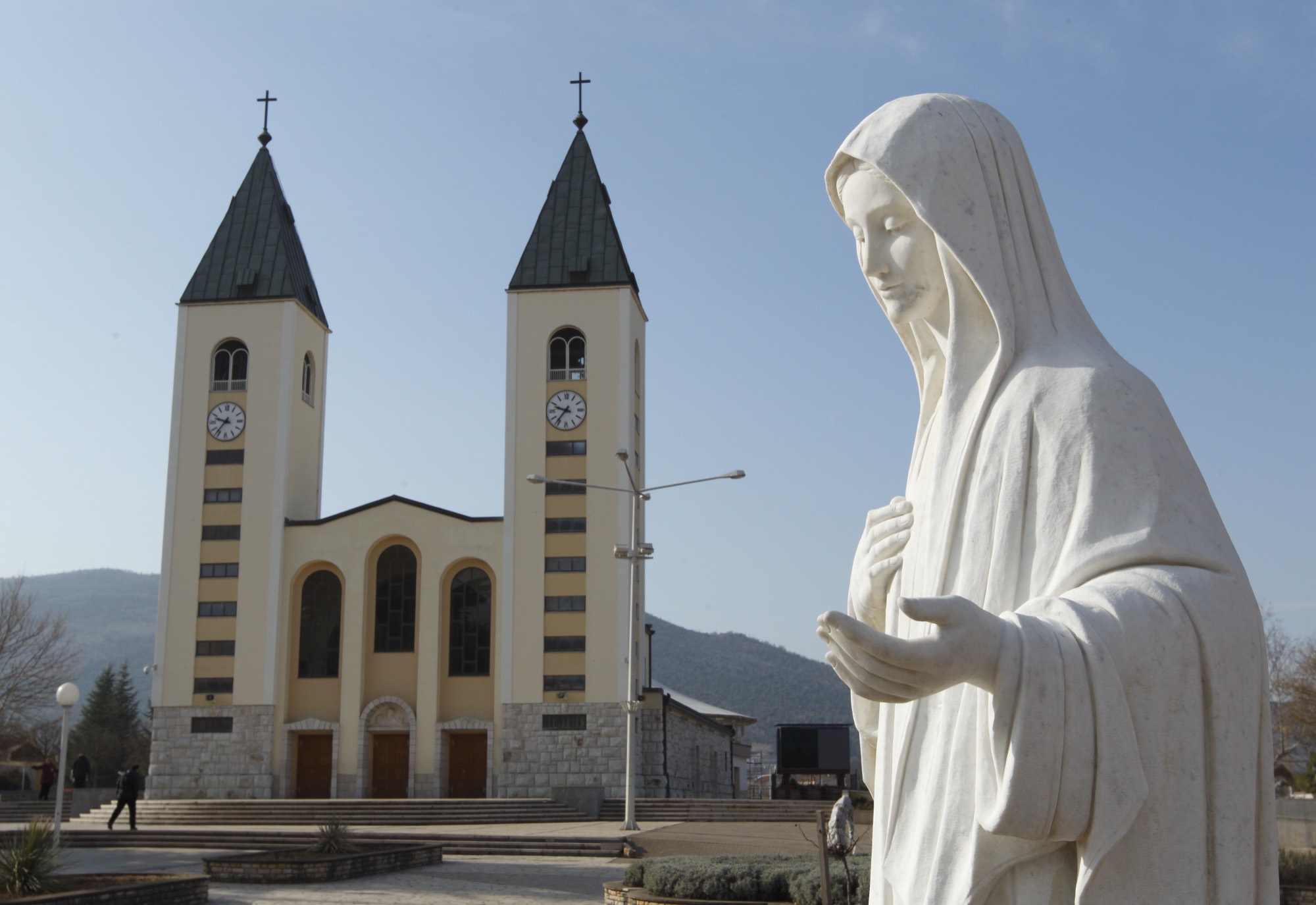 The statue of Our Lady before St James church in Medjugorje