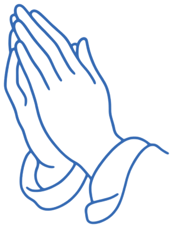 Drawing of hands folded in prayer